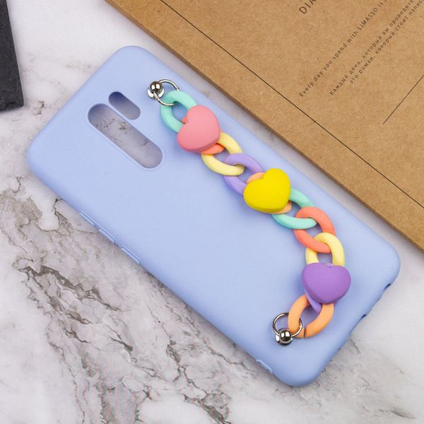 Чохол Chained Heart c підвісним ланцюжком для Xiaomi Redmi 9 Lilac Blue (192435) 192435 фото