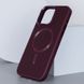 Шкіряний чохол Bonbon Leather Metal Style with MagSafe для Apple iPhone 14 (6.1") Бордовий / Plum (257241) 257241 фото 3