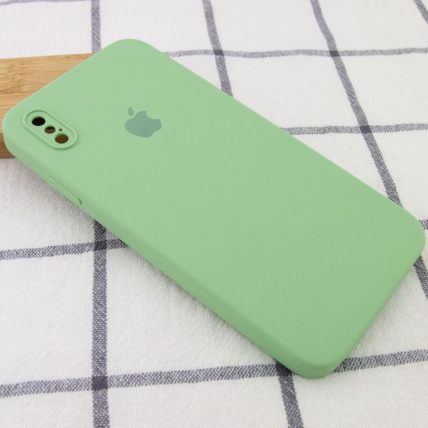 Чохол Silicone Case Square Full Camera Protective (AA) для Apple iPhone XS (5.8") М'ятний / Mint (153048) 153048 фото