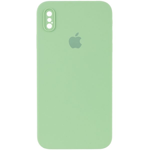 Чохол Silicone Case Square Full Camera Protective (AA) для Apple iPhone XS (5.8") М'ятний / Mint (153048) 153048 фото