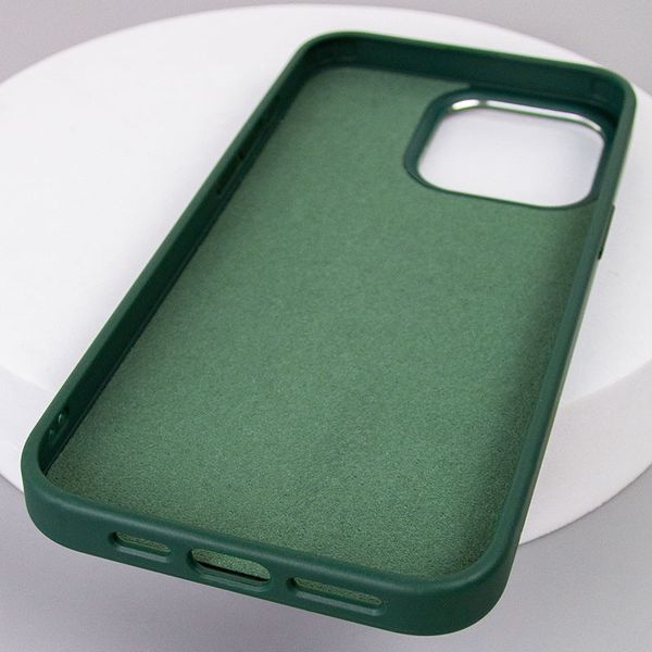 Шкіряний чохол Bonbon Leather Metal Style with MagSafe для Apple iPhone 14 (6.1") Зелений / Pine green (257243) 257243 фото