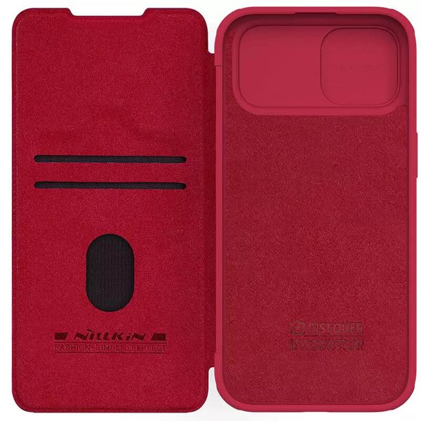 Шкіряний чохол (книжка) Nillkin Qin Pro Camshield для Apple iPhone 15 Plus (6.7") Червоний (267158) 267158 фото