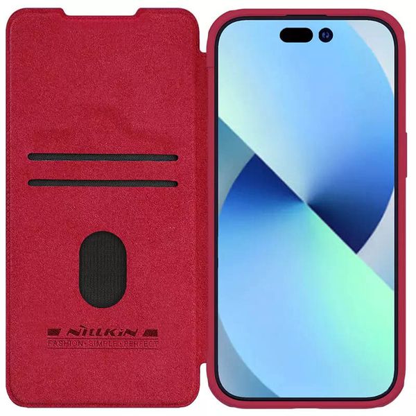 Шкіряний чохол (книжка) Nillkin Qin Pro Camshield для Apple iPhone 15 Plus (6.7") Червоний (267158) 267158 фото