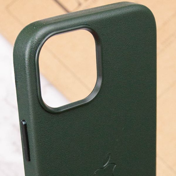 Шкіряний чохол Leather Case (AAA) with MagSafe для Apple iPhone 14 Plus (6.7") Green (247156) 247156 фото