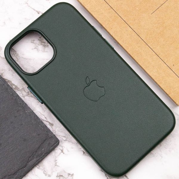 Шкіряний чохол Leather Case (AAA) with MagSafe для Apple iPhone 14 Plus (6.7") Green (247156) 247156 фото