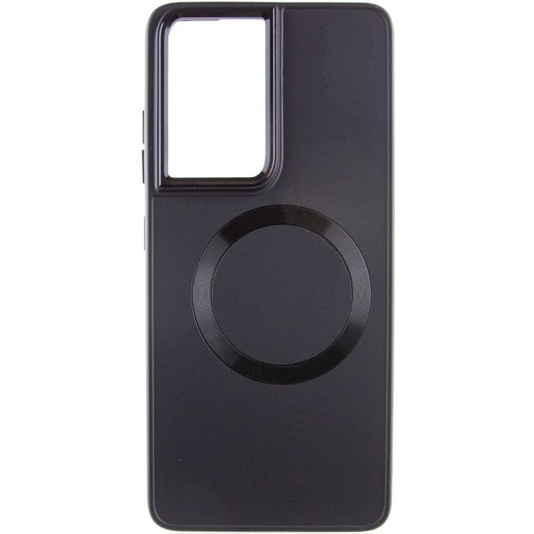 TPU чохол Bonbon Metal Style with MagSafe для Samsung Galaxy S21 Ultra Чорний / Black (258585) 258585 фото