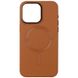 Шкіряний чохол Bonbon Leather Metal Style with MagSafe для Apple iPhone 14 (6.1") Коричневий / Brown (257244) 257244 фото 1