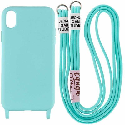 Чохол Cord case з довгим кольоровим ремінцем для Apple iPhone XR (6.1") Бірюзовий / Marine Green (220563) 220563 фото