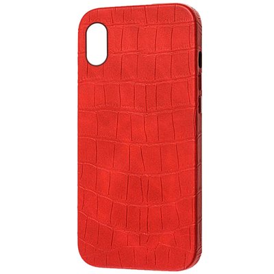 Шкіряний чохол Croco Leather для Apple iPhone XS (5.8") Red (189154) 189154 фото