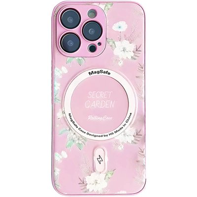 TPU+PC чохол Secret Garden with MagSafe для Apple iPhone 15 (6.1") Pink (267465) 267465 фото