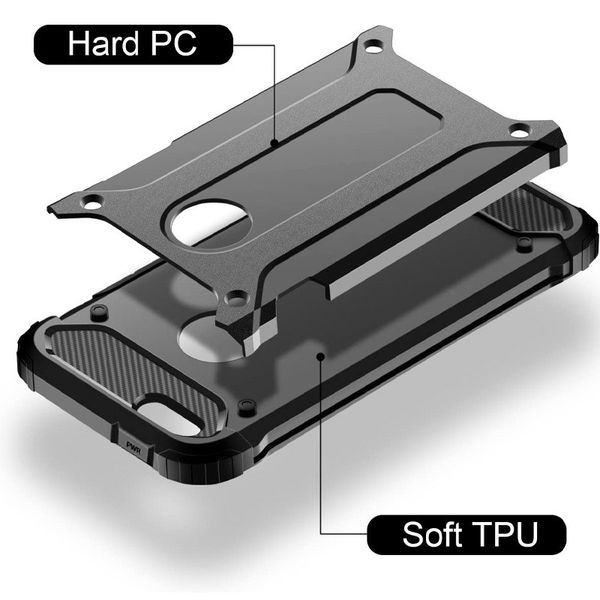 Броньований протиударний TPU+PC чохол Immortal для Apple iPhone 5/5S/SE Метал / Gun Metal (56888) 56888 фото