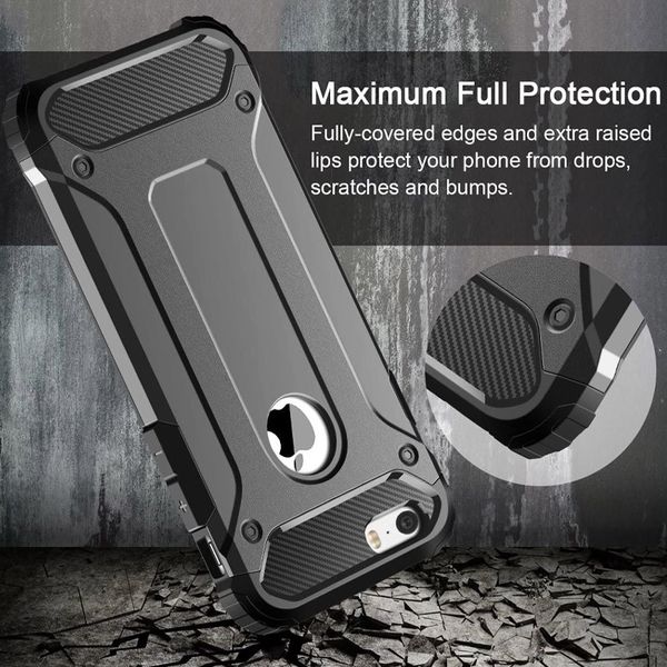 Броньований протиударний TPU+PC чохол Immortal для Apple iPhone 5/5S/SE Метал / Gun Metal (56888) 56888 фото