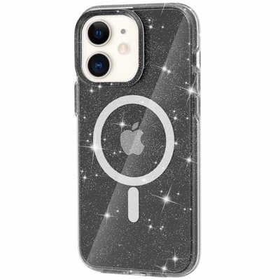 Чохол TPU Galaxy Sparkle (MagFit) для Apple iPhone 11 (6.1") Black+Glitter (260403) 260403 фото