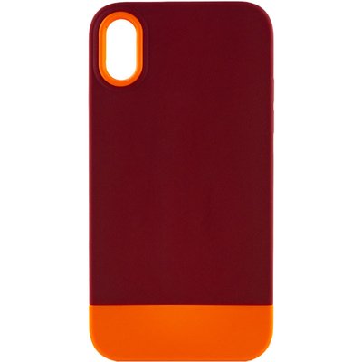Чохол TPU+PC Bichromatic для Apple iPhone X (5.8") Brown burgundy / Orange (214061) 214061 фото