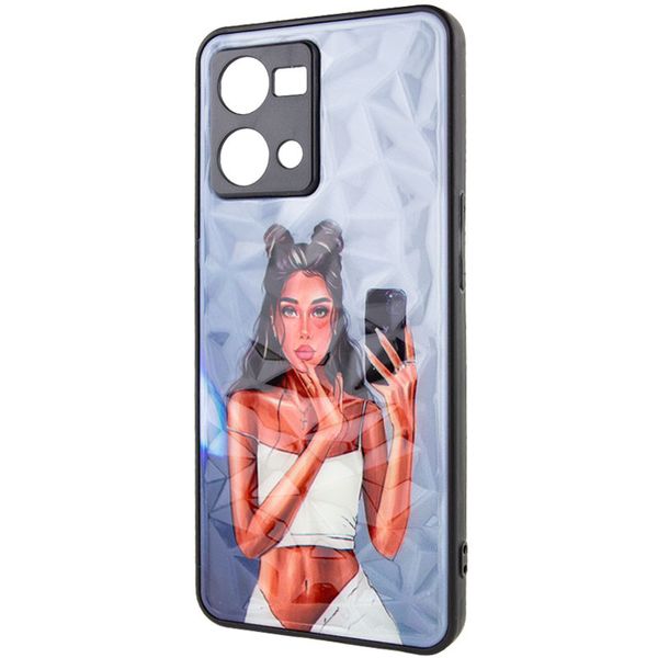 TPU+PC чохол Prisma Ladies для Oppo Reno 7 4G Black in White (245561) 245561 фото