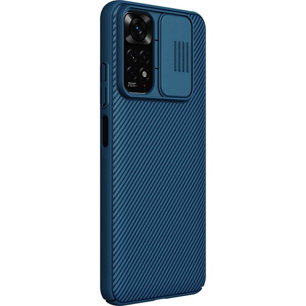 Карбонова накладка Nillkin Camshield (зі шторкою для камери) для Xiaomi Redmi Note 11S Синій / Blue (212289) 212289 фото