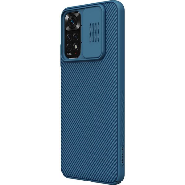 Карбонова накладка Nillkin Camshield (зі шторкою для камери) для Xiaomi Redmi Note 11S Синій / Blue (212289) 212289 фото