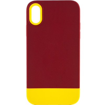 Чохол TPU+PC Bichromatic для Apple iPhone X (5.8") Brown burgundy / Yellow (214062) 214062 фото