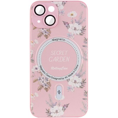 TPU+PC чохол Secret Garden with MagSafe для Apple iPhone 15 (6.1") Pink (267459) 267459 фото