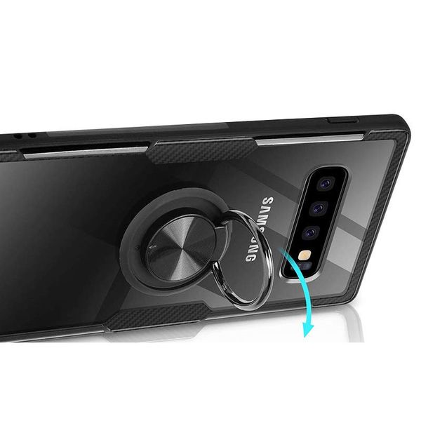 TPU+PC чохол Deen CrystalRing під магнітний тримач для Samsung Galaxy S10+ Безбарвний / чорний (135700) 135700 фото