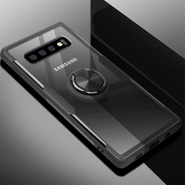 TPU+PC чохол Deen CrystalRing під магнітний тримач для Samsung Galaxy S10+ Безбарвний / чорний (135700) 135700 фото