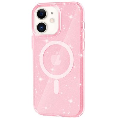 Чохол TPU Galaxy Sparkle (MagFit) для Apple iPhone 11 (6.1") Pink+Glitter (260406) 260406 фото