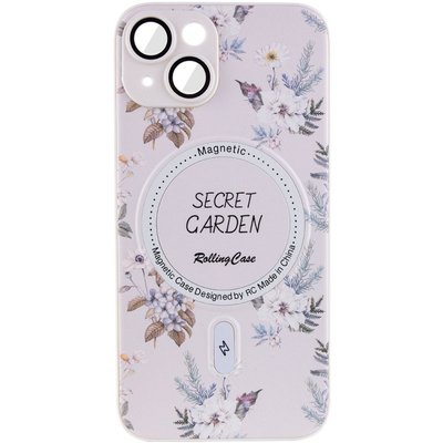 TPU+PC чохол Secret Garden with MagSafe для Apple iPhone 15 (6.1") White (267460) 267460 фото