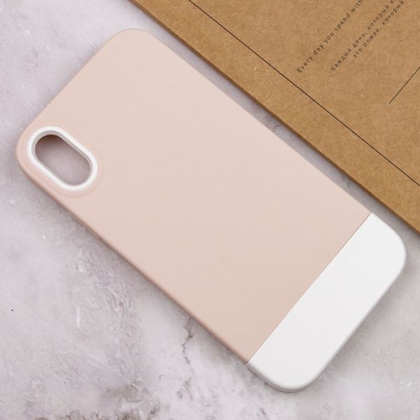 Чохол TPU+PC Bichromatic для Apple iPhone X (5.8") Grey-beige / White (214064) 214064 фото