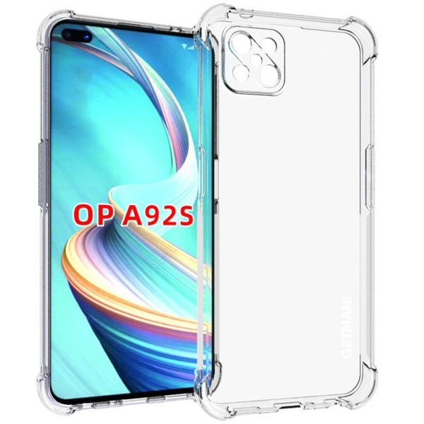 TPU чехол GETMAN Ease logo усиленные углы Full Camera для Oppo A92s Бесцветный (прозрачный) (283249) 283249 фото