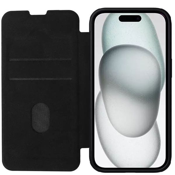 Шкіряний чохол (книга) Nillkin Qin Pro Plain Camshield для Apple iPhone 15 (6.1") Чорний (267173) 267173 фото