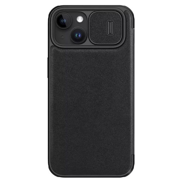 Шкіряний чохол (книга) Nillkin Qin Pro Plain Camshield для Apple iPhone 15 (6.1") Чорний (267173) 267173 фото