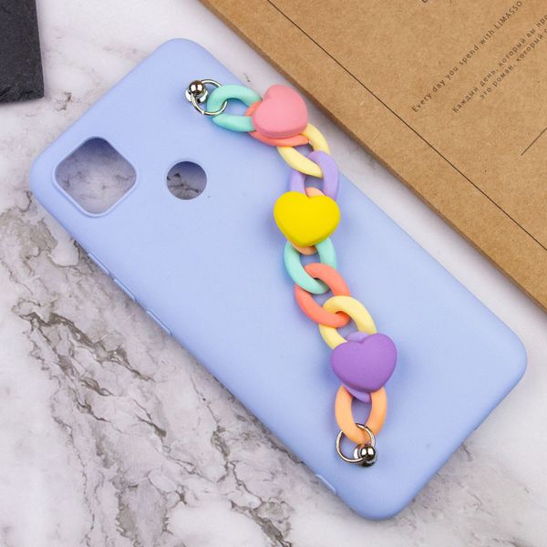 Чохол Chained Heart c підвісним ланцюжком для Xiaomi Redmi 10A Lilac Blue (213588) 213588 фото