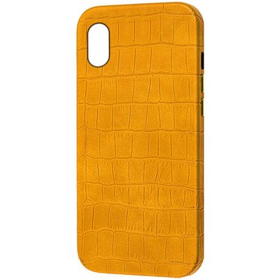 Шкіряний чохол Croco Leather для Apple iPhone XS (5.8") Yellow (189156) 189156 фото
