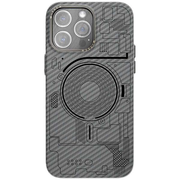 Чохол M-Tech Carbon soft touch with Magnetic Safe для Apple iPhone 12 Pro Grey (292066) 292066 фото