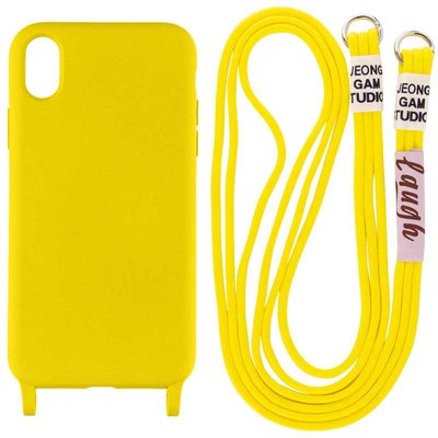 Чохол Cord case з довгим кольоровим ремінцем для Apple iPhone XS (5.8") Жовтий (224953) 224953 фото