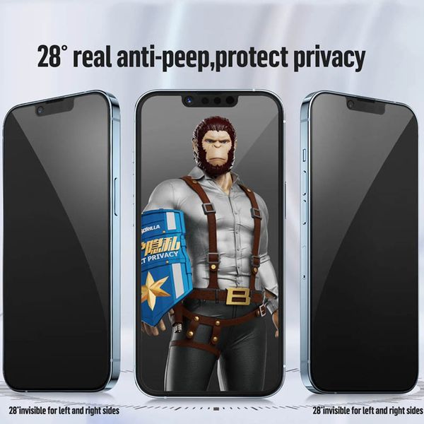 Захисне 2.5D скло Blueo Full Cover Anti-Peep для Apple iPhone 15 Plus (6.7") Чорний (262806) 262806 фото