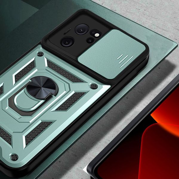 Ударостійкий чохол Camshield Serge Ring for Magnet для Xiaomi 13T Зелений (270223) 270223 фото