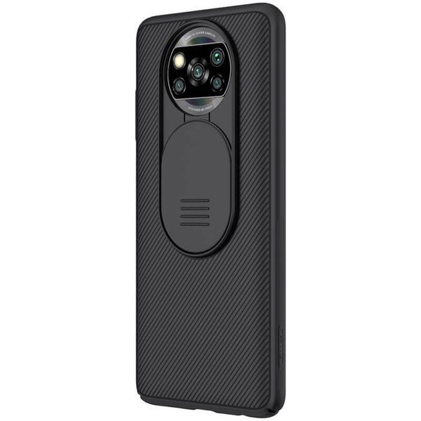 Карбонова накладка Nillkin Camshield (зі шторкою для камери) для Xiaomi Poco X3 NFC Чорний / Black (151125) 151125 фото