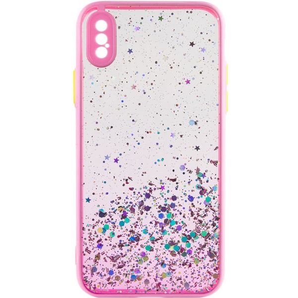 TPU чехол Spangle star с защитой камеры для Apple iPhone X / XS (5.8") Розовый (201223) 201223 фото