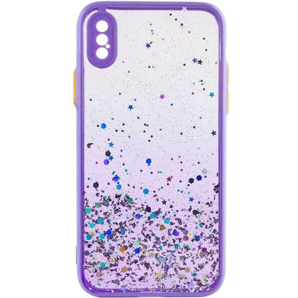 TPU чехол Spangle star с защитой камеры для Apple iPhone X / XS (5.8") Сиреневый (201224) 201224 фото