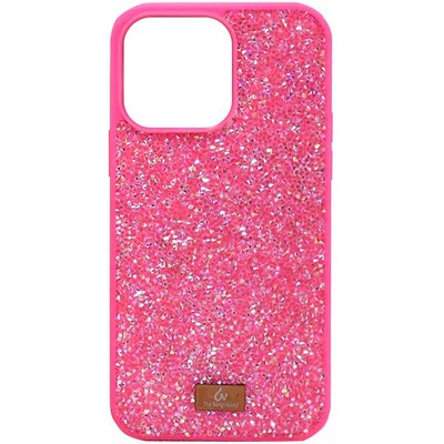 TPU чохол Bling World Rock Diamond для Apple iPhone 15 (6.1") Яскраво-рожевий (267113) 267113 фото