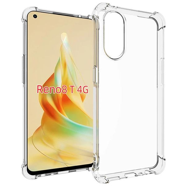 TPU чохол GETMAN Ease logo посилені кути для Oppo Reno 8 T 4G Безбарвний (прозорий) (268176) 268176 фото