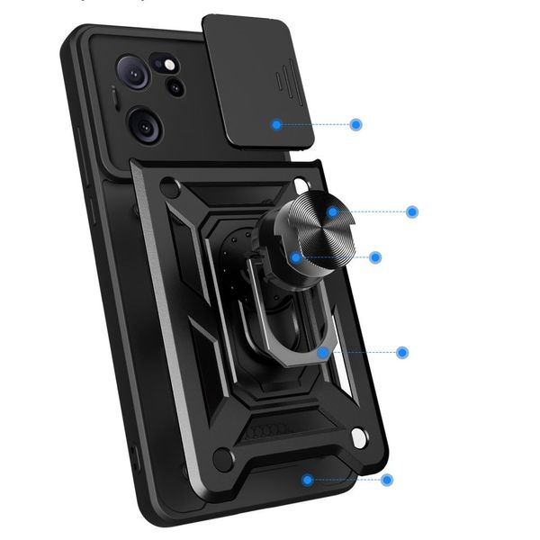 Ударостійкий чохол Camshield Serge Ring for Magnet для Xiaomi 13T Чорний (270228) 270228 фото