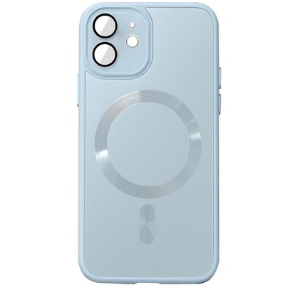Чохол TPU+Glass Sapphire Midnight with MagSafe для Apple iPhone 12 Блакитний / Blue (257064) 257064 фото