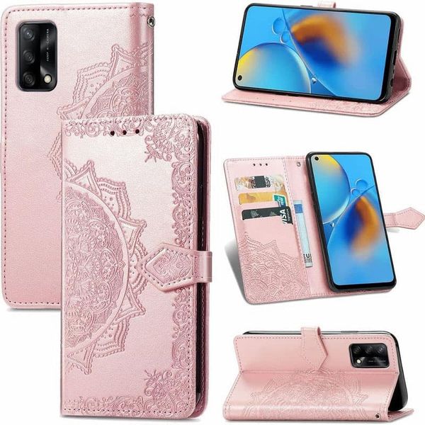 Шкіряний чохол (книжка) Art Case з візитницею для Oppo A74 4G Рожевий (186168) 186168 фото