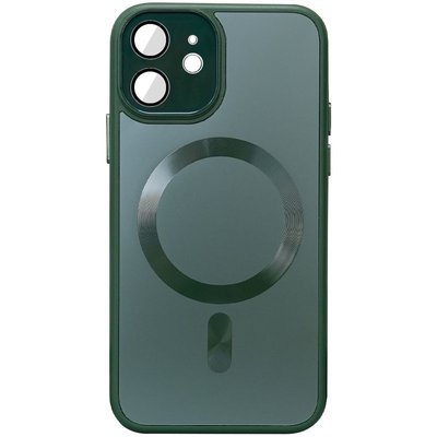 Чохол TPU+Glass Sapphire Midnight with MagSafe для Apple iPhone 12 Зелений / Forest green (257065) 257065 фото