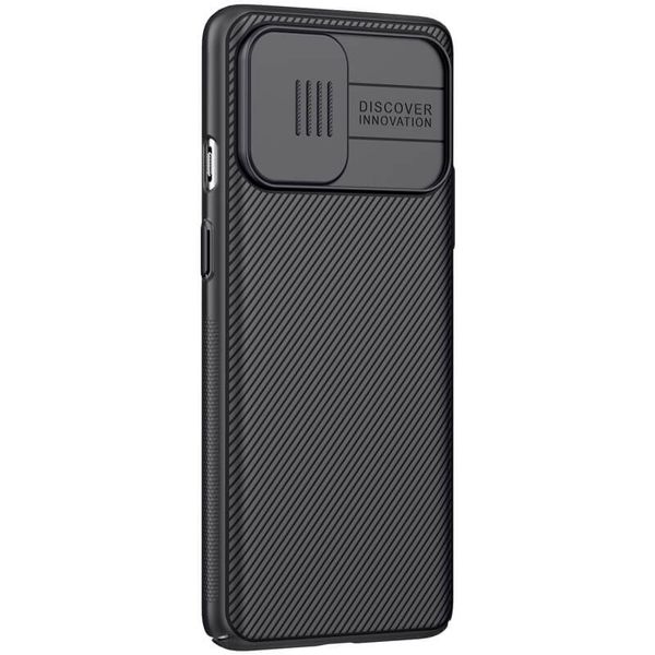 Карбонова накладка Nillkin Camshield (зі шторкою для камери) для OnePlus 8T Чорний / Black (159639) 159639 фото