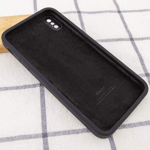 Silicone Case Square Full Camera Protective (AA) NOLOGO для Apple iPhone XS Max (6.5") Чорний / Black (285477) 285477 фото