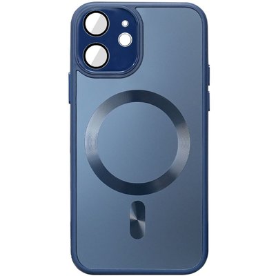 Чохол TPU+Glass Sapphire Midnight with MagSafe для Apple iPhone 12 Синій / Deep navy (257068) 257068 фото