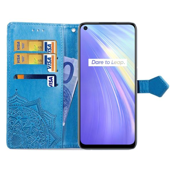 Шкіряний чохол (книжка) Art Case з візитницею для Realme 6 Синій (127816) 127816 фото